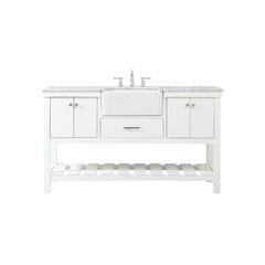 60 inch Single bathroom vanity in white