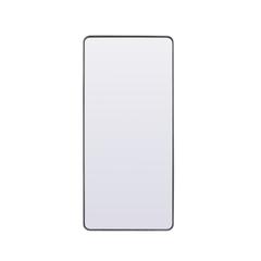 Soft Corner Metal Rectangle Full Length Mirror 32x72 Inch in Silver