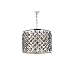 Madison 8 light polished nickel Chandelier Silver Shade (Grey) Royal Cut Crystal