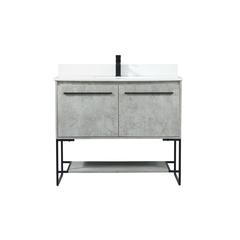 40 inch Single bathroom vanity in concrete grey with backsplash