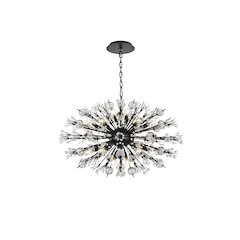 Vera 36 inch crystal starburst oval pendant in black