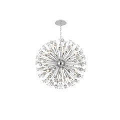 Vera 38 inch crystal starburst round pendant in chrome