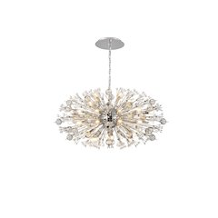 Vera 42 inch crystal starburst oval pendant in chrome