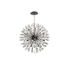 Vera 44 inch crystal starburst round pendant in black