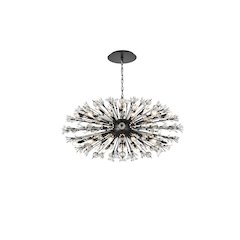 Vera 48 inch crystal starburst oval pendant in black