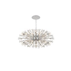 Vera 48 inch crystal starburst oval pendant in chrome