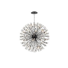 Vera 50 inch crystal starburst round pendant in black