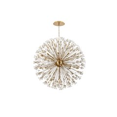 Vera 50 inch crystal starburst round pendant in gold