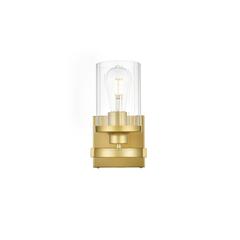 Saanvi 1 light Brass and Clear Bath Sconce
