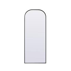 Metal Frame Arch Full Length Mirror 28x74 Inch in Black
