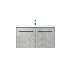 36 Inch Single Bathroom Vanity In Concrete Grey