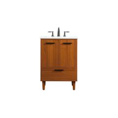 24 inch bathroom vanity in Teak