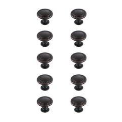 Logyn 1.3" Diameter Oil-rubbed Bronze Mushroom Knob Multipack (Set of 10)