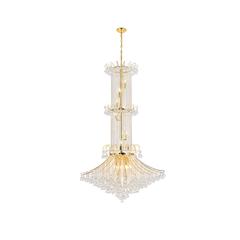 Toureg 20 light Gold Chandelier Clear Royal Cut Crystal
