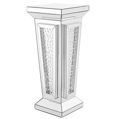 15 inch Crystal End Table in Clear Mirror Finish