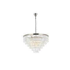 Sydney 33 light polished nickel Chandelier Clear Royal Cut Crystal