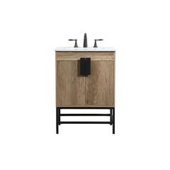 24 inch Single bathroom vanity in natural oak