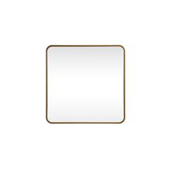 Soft corner metal square mirror 30x30 inch in Brass