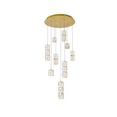 Polaris LED light gold Pendant Clear Royal Cut Crystal