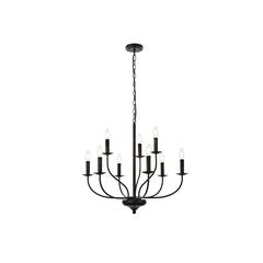 Westley 9 lights pendant in black