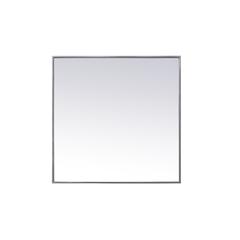 Metal Frame Square Mirror 30 inch in Silver