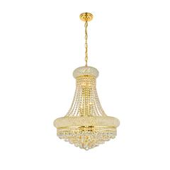 Primo 14 light Gold Chandelier Clear Royal Cut Crystal