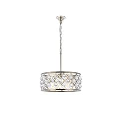 Madison 5 light polished Nickel Pendant Clear Royal Cut Crystal