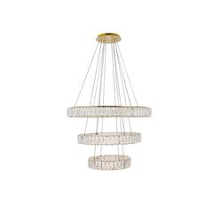 Monroe Integrated LED chip light gold Chandelier Clear Royal Cut Crystal