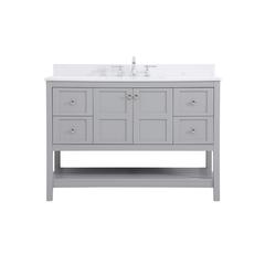 48 inch Single Bathroom Vanity in Gray with Backsplash