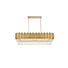 Willow 47 Inch Rectangular Chandelier In Satin Gold
