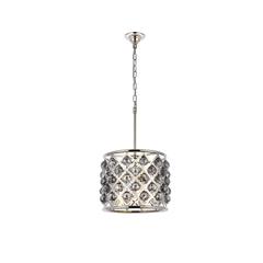 Madison 4 light polished nickel Pendant Silver Shade (Grey) Royal Cut Crystal