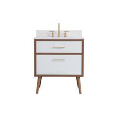 30 inch bathroom Vanity in White with Backsplash