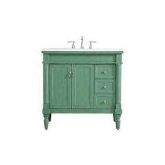 36 inch Single Bathroom vanity in vintage mint