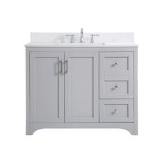 42 inch Single Bathroom Vanity in Grey with Backsplash
