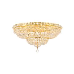 Tranquil 18 light Gold Flush Mount Clear Royal Cut Crystal