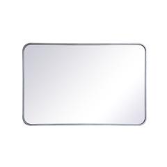 Soft corner metal rectangular mirror 24x36 inch in Silver