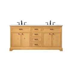 72 inch double bathroom vanity in natural wood