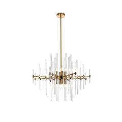 Sienna 31 inch crystal rod pendant in gold