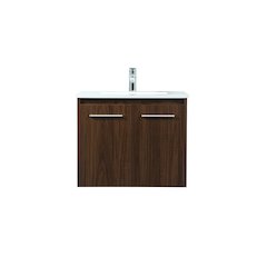 24 Inch Single Bathroom Vanity In Walnut