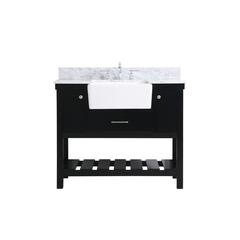 42 inch Single bathroom vanity in black with backsplash