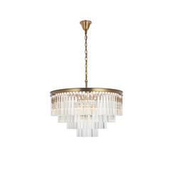 Sydney 32 inch round crystal chandelier in satin gold