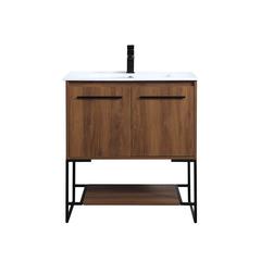 30 inch  Single Bathroom Vanity in Walnut Brown
