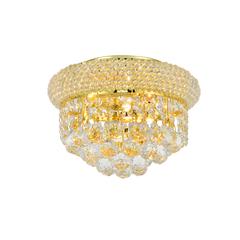 Primo 3 light Gold Flush Mount Clear Royal Cut Crystal