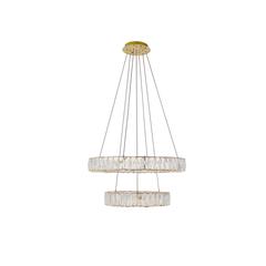 Monroe Integrated LED chip light gold Chandelier Clear Royal Cut Crystal
