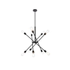 Axel 10 lights black pendant with hanging rod