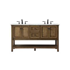 60 inch double bathroom vanity in driftwood