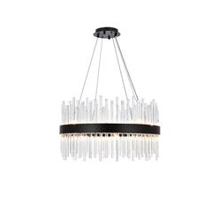 Dallas 25 inch round crystal pendant in black