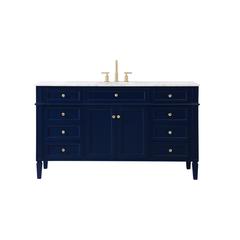 60 inch Single bathroom vanity in blue