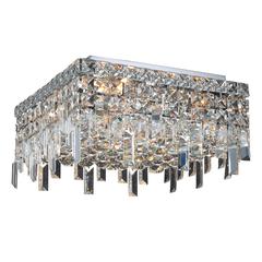 Maxime 4 light Chrome Flush Mount Clear Royal Cut Crystal