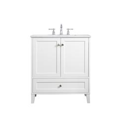 30 inch Single Bathroom Vanity in White
